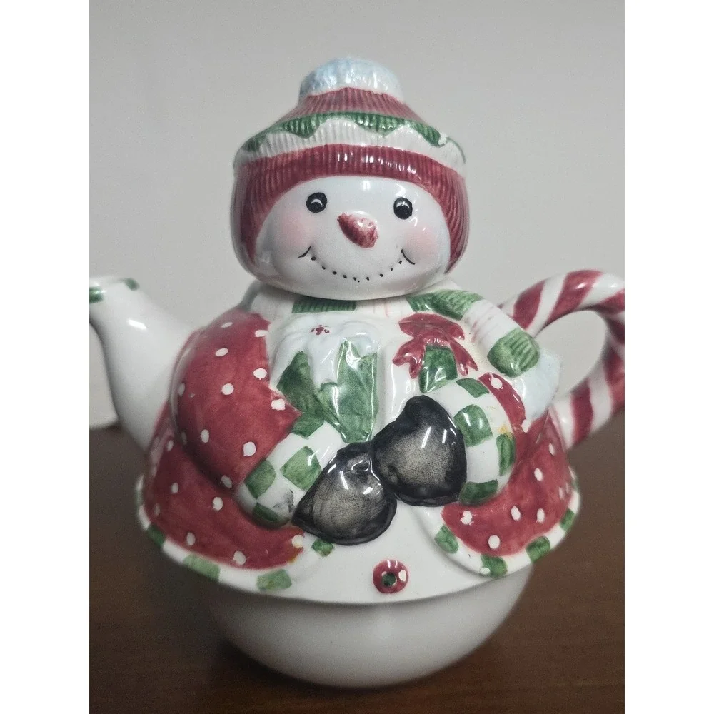 Vintage Burton‎ FIB Christmas Snowman Teapot